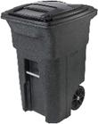 TOTER 025564-R1GRS RESIDENTIAL HEAVY DUTY 2-WHEELED TRASH CAN WITH ATTACHED LID, 64-GALLON, GREENSTONE