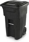 TOTER 25564-R1209 RESIDENTIAL HEAVY DUTY TWO WHEELED TRASH CAN, BLACKSTONE, 64 GALLON