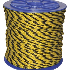 ROPE: 1 IN ROPE DIA, BLACK/YELLOW, 600 FT ROPE