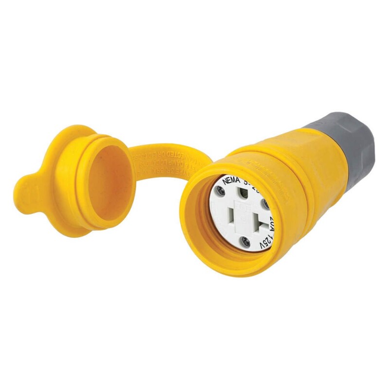 Watertight Conn, 5-20R, 20A, 125Vac, Yellow