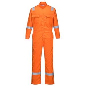 Portwest FR94 Bizflame Fire Resistant Coverall with FR Reflective Tape ASTM NFPA, Orange