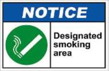 DESIGNATED SMOKING AREA MATERIAL: Metalic WITH 2” GALVANIZED METAL PIPE 2.5M HIGH FORINSTALLATION