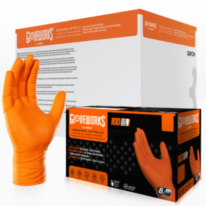 GLOVEWORKS HD ORANGE NITRILE 8 MIL PF IND GLOVES 100 PC PER BOX