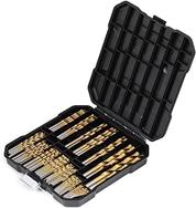 COMOWARE 230 Pcs Drill Bit Set for Wood & Metal - Titanium Wood Drill Bits, High Speed Steel Drill Bit Kit Titanium Coated for Wood, Metal, Plastic, Aluminum Alloy with Storage Case, 3/64"-1/2"