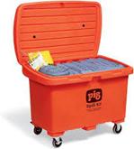 PIG® SPILL KIT IN HIGH-VISIBILITY STORAGE CHEST WITH 8IN. WHEELS