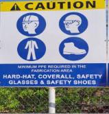 MINIMUM PPE REQUIRED IN THE OPERATIONAL AREAMATERIAL:metalic WITH 2” GALVANIZED METAL PIPE 2.5M HIGH FORINSTALLATION