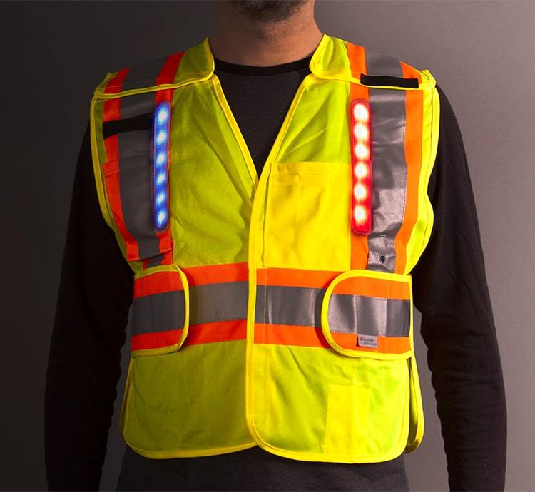 Nite Beams Class 2 LED Solid Adjustable Breakaway Public Safety Vest