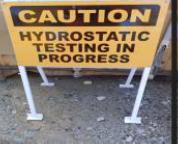 PRESSURE TEST SIGNAGE T O BE WITH FOLDABLE STANDS MATERIAL: Metalic