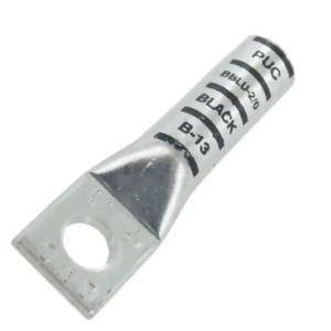 LONG BARREL COPPER LUG 2/0 Awg 3/8" BLACK 1HOLE