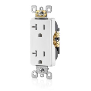 Leviton T5825 20 Amp Decora Tamper-Resistant Duplex Electrical Wall Outlet - White