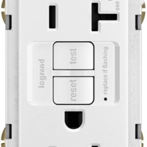 Legrand radiant 2097TRWCCD12 20 Amp GFCI Self Test Tamper Resistant Decorator Duplex Outlet, White (1 Count)