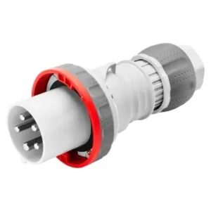 Gewiss GW61053H Straight Plug HP - IP66/IP67/IP68/IP69 - 3P+N+E 63A 346-415V 50/60HZ - Red - 6H - Mantle Terminal