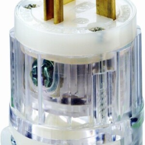 Leviton 8315-PLC 20 Amp, 125 Volt, NEMA 5-20P, 2P, 3W, Hospital Grade, Plug, Straight Blade, Grounding, Power Indication, Transparent