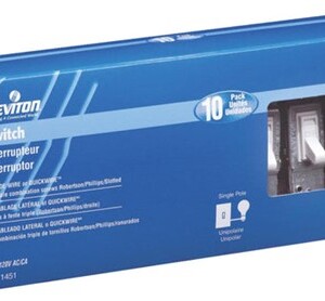 LEVITON TOGGLE SWITCH RESIDENTIAL 15 AMP 120 V WHITE CSA 10 / PACK