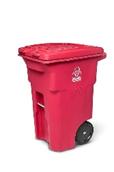 TOTER 64 GALLON RED HAZDOUS WASTE TRASH CAN WITH LID LOCK