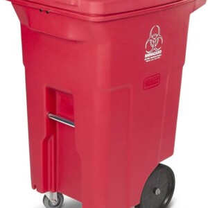 Red Hazardous Waste Trash Can
