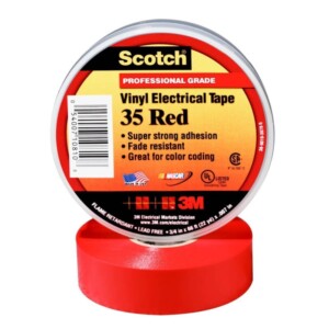 3M SUPER 35 RED ELECTRICAL TAPE, 3/4'' X 66' 