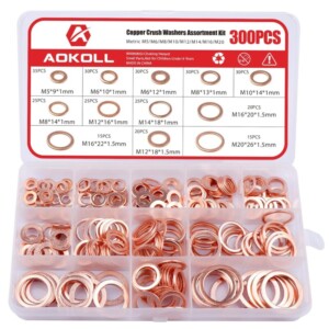 300PCS COPPER CRUSH WASHERS