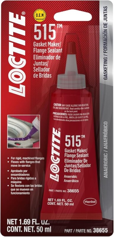 LOCTITE 515 GASKET MAKER & FLANGE SEALANT FOR AUTOMOTIVE: HIGH-TEMPERATURE, MEDIUM-STRENGTH, ANAEROBIC, WORKS ON ALL METALS, FLEXES WITH MOVEMENT | PURPLE, 50 ML (PN: 555352)