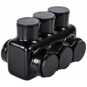 POLARIS Insulated Multitap Connector: Black, 3 Ports, For Wire Sizes 250 kcmil – 750 kcmil