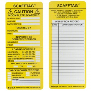 Maint, 3 3/25 in Wd, 7 5/8 in Ht, Black/Yellow on White, Rectangle, Polyester, English, 100 PK Model SCAF-STSI594