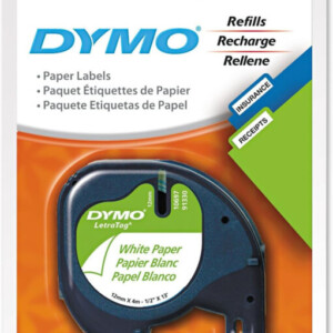 DYMO 2-PACK PAPER LABELS 1/2" X 13FT-12MM X 4M