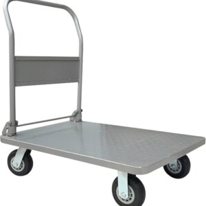Foldable Push Hand Cart Flatbed Portable Trolley Steel Platform Truck with Foldable Handle and Swivel Wheels for Pulling Goods Luggage Heavy Load Capacity Dolly Cart (Size : 6in-550lb)