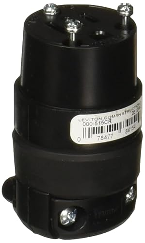 LEVITON 515CR 15 AMP, 125 VOLT, CORD OUTLET, RUBBER BLACK