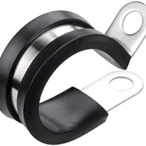 LOKMAN 20 PACK 1/4 INCH STAINLESS STEEL CABLE CLAMP, RUBBER CUSHIONED INSULATED CLAMP, METAL CLAMP, TUBE HOLDER FOR TUBE, PIPE OR WIRE CORD INSTALLATION
