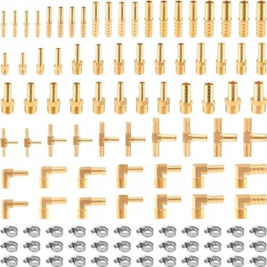 AILBIUKO 106PCS BRASS HOSE BARB FITTINGS ASSORTMENT KITS