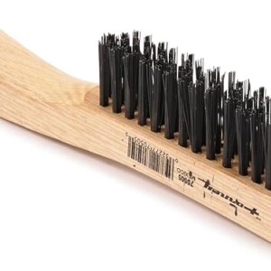 FORNEY 70505 WIRE SCRATCH BRUSH, CARBON STEEL WITH WOOD SHOE HANDLE