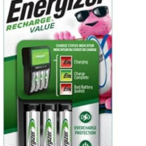 Energizer Rechargeable AA and AAA Battery Charger + 4 AA NiMH Rechargeable Batteries + 2 AAA NiMH Rechargeable Batteries