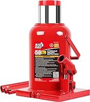 BIG RED T95007 Torin Hydraulic Stubby Low Profile Welded Bottle Jack, 50 Ton (100,000 lb) Capacity, Red