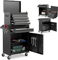 Goplus Tool Chest, 5-Drawer Rolling Tool Storage Cabinet with Detachable Top Tool Box, Liner, Universal Lockable Wheels, Adjustable Shelf, Locking Mechanism, Metal Tool Cart for Garage Workshop