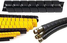 ½” Inch Heavy Duty Spiral Wrap HDPE Flexible Plastic Cable Sleeve Hose Protector 100 Feet - Black