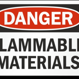 DANGER FLAMMABLE MATERIALS SIGN
