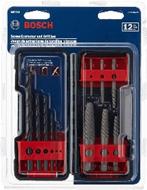 BOSCH BSPE6D 12-PIECE ASSORTED SET SPIRAL FLUTE HIGH-CARBON STEEL SCREW EXTRACTOR & BLACK OXIDE DRILL BITS
