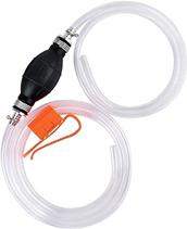 KATUMO Gasoline Siphone Hose, Gas Oil Water Fuel Transfer Siphon Pump, Portable Widely Use Hand Fuel Pump, Fuel Transfer Pump with 2 Durable PVC Hoses